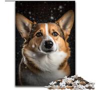 Puzzle da 1000 pezzi per adulti, cane Corgi in legno, idea regalo unica per la casa fai da te, 50x75cm, attività per adulti e famiglie, regalo per la casa fai da te