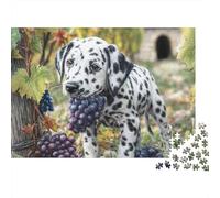 Puzzle da 1000 Pezzi per Adulti Cane da Compagnia Dalmata con Uva Regalo Divertente e Decorazione Parete | Idea Regalo 38x26cm