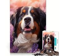 Puzzle da 1000 pezzi per adulti,cane da montagna bernese tra le lavelli,gioco creativo con intagli precisi,ideale per il tempo libero,regalo di Natale rilassante (50x75cm)