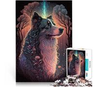 Puzzle da 1000 pezzi per adulti Cane da pastore australiano Giocattoli di gioco impegnativi Migliorare l'amore tra le coppie 38x26cm