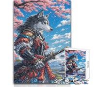 Puzzle da 1000 pezzi per adulti, cane dell'Alaska, giocattoli samurai, giochi educativi, sfida difficile, giocattoli fai da te, dimensioni 38x26cm