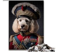 Puzzle da 1000 pezzi per adulti, Cane in uniforme militare, puzzle in legno, familiari e amici, sfida rompicapo 1000 pezzi(50x75cm)