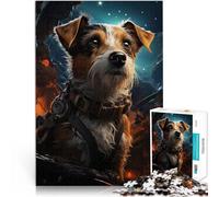 Puzzle da 1000 pezzi per adulti Cane Jack Russel cosmonauta Antistress Vacanza in patria Uccidere il tempo Decorazione perfetta 50x70cm