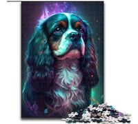 Puzzle da 1000 pezzi per adulti, cane King Charles Spaniel, in cartone, per l'interazione familiare e la sfida del cervello, sfida di attività per la famiglia, 1000 pezzi(26x38cm)