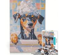 Puzzle da 1000 pezzi per adulti: Cane nella vasca da bagno Gioco rompicapo divertente per ridurre lo stress Ogni pezzo è unico 50x75cm