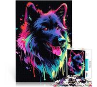 Puzzle da 1000 pezzi per adulti Cane Neon Animale Amico Animale Domestico Gioco a quiz Ogni pezzo è unico - Gioco divertente e stimolante per tutta la famiglia 75x50cm