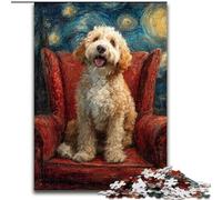 Puzzle da 1000 pezzi per adulti "Cane sotto il cielo notturno" Puzzle per adulti intrattenimento rilassante, regalo di Natale perfetto e decorazione per la casa (dimensioni 26x38cm)