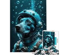 Puzzle da 1000 pezzi per adulti cane subacqueo in tuta da sub vintage difficile e stimolante per divertimento in famiglia gioco divertente per ragazzi dai 14 anni in su (38x52cm)