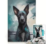 Puzzle da 1000 pezzi per adulti: Cane tedesco ribelle color verde acqua, gioco impossibile, interazione genitore-figlio, lista dei desideri con Babbo Natale 38x52cm