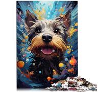 Puzzle da 1000 pezzi per adulti cane terrier subacqueo puzzle decorazione da parete opera d'arte regalo per e adolescenti età 14 anni e oltre 26 x 38 cm