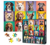 Puzzle da 1000 pezzi, per adulti, Canine Companions Colorful Collage, opere d'arte per collage di cani, 1000 pezzi, puzzle di alta qualità, formato 50 x 70 cm
