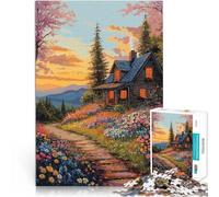 Puzzle da 1000 pezzi per adulti Capanna nel bosco Fatto di carta，per età pari o superiore a 14 anni Vacanze a casa: ammazzare il tempo Giochi Giocattoli Regalo。misurare：26x38cm