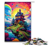 Puzzle da 1000 pezzi per adulti Capanna psichedelica nel cielo idee regalo per giocattoli educativi intellettuali decompressivi 75x50 cm