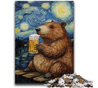 Puzzle da 1000 pezzi per adulti Capibara che beve nel cielo notturno Difficile Regalo difficile per amici e familiari Adatto per E 14 50x75cm
