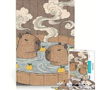 Puzzle da 1000 pezzi per adulti: Capibara in un bagno di yuzu, gioco impossibile, passatempo ideale per le vacanze, regalo di compleanno, regalo di viaggio, 38x26cm