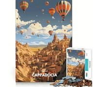 Puzzle da 1000 pezzi per adulti Cappadocia Mongolfiere Incastro perfetto Gioco di logica Regalo Gioco lento Decorazione murale natalizia (50x75cm)