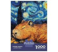 Puzzle Da 1000 Pezzi Per Adulti Capybara Sleeping Starry Night Puzzle Per Adulti Gioco Pratico Regalo Di Compleanno Divertimento A Casa Attività, 38x26cm/1000pcs
