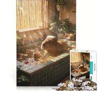 Puzzle da 1000 pezzi per adulti, "Capybara Spa Moment", gioco rompicapo, stimolante da completare, per rafforzare l'amore tra le coppie, 50x75cm