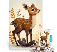 Puzzle da 1000 pezzi per adulti Carino cucciolo di cervo per il giocattolo di sfida del gioco educativo Migliorare l'amore tra le coppie 38x26cm