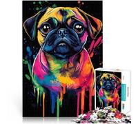 Puzzle da 1000 pezzi per adulti Carlino arcobaleno Giocattoli educativi per l'apprendimento Giochi per famiglie Regali di Babbo Natale segreto 38x26cm