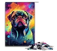 Puzzle da 1000 pezzi per adulti Carlino nel cratere circondato da schizzi Tanti puzzle colorati per adulti Puzzle in legno gioco impegnativo 75x50 cm