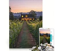 Puzzle da 1000 pezzi per adulti "Casa nel vigneto al crepuscolo" gioco per famiglie impegnativo da completare per rafforzare l'amore tra le coppie 38x26cm