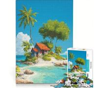 Puzzle da 1000 pezzi per adulti Casa su un'isola tropicale Gioco impossibile Divertimento per tutta la famiglia compleanno e Natale 50x75cm
