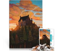 Puzzle da 1000 pezzi per adulti casa sulla collina Difficile da completare ma divertente e umoristico Regalo di compleanno, regali, arte murale 75x50cm