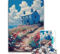 Puzzle da 1000 pezzi per adulti "Casa sulla collina" Sfida difficile Giocattoli antistress per bambini dai 14 anni in su 50x75cm