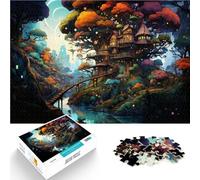 Puzzle da 1000 pezzi per adulti casa sull'albero cartone animato sfida per l'intelligenza cerebrale giocattolo avvincente per bambini dai 14 anni in su, 26 x 38 cm