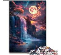 Puzzle da 1000 pezzi per adulti "Cascata al chiaro di luna" Puzzle in legno per adulti Regalo perfetto per compleanni, Natale, Halloween, Ringraziamento, Pasqua (dimensioni 50x75cm)