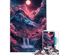 Puzzle da 1000 pezzi per adulti Cascata al chiaro di luna Sfida educativa opera d'arte giocattolo antistress per ragazzi dai 14 anni in su (38x26cm)
