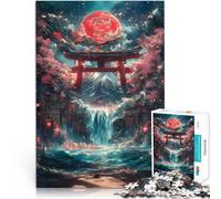 Puzzle da 1000 pezzi per adulti Cascata del cancello Torii Giocattoli per l'intrattenimento in famiglia Regalo di compleanno, regali, arte murale 38x26cm