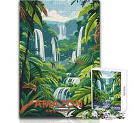 Puzzle da 1000 pezzi per adulti Cascata della foresta pluviale amazzonica Gioco di sfida unico Analisi e logica Regali di compleanno Dimensioni 38x52cm