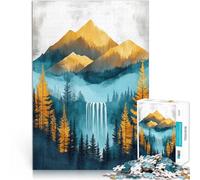 Puzzle da 1000 pezzi per adulti Cascata della Montagna Dorata Giocattolo educativo per l'apprendimento Regalo di compleanno, regali, arte murale 52x38cm