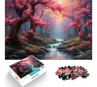 Puzzle da 1000 pezzi per adulti “Cascata di fiori di ciliegio” Fatto di legno,per e da 14 anni in su Gioco intellettuale Idee regalo。misurare:50x75cm/19.68x29.52pollice