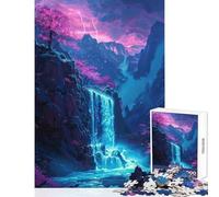 Puzzle da 1000 pezzi per adulti cascata di montagna magica giocattolo educativo regalo di compleanno giochi divertenti con poster abbinato e foglio di quiz dimensioni 50x75cm