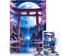 Puzzle da 1000 pezzi per adulti Cascata giapponese al chiaro di luna Gara di velocità delle mani perché è ideale come regalo per tutta la famiglia 52x38cm
