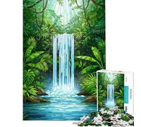 Puzzle da 1000 pezzi per adulti cascata tropicale in una lussureggiante giungla puzzle per ragazzi gioco divertente assemblaggio di modelli compleanno e Natale (dimensioni 38x52cm)
