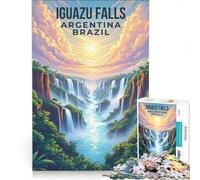 Puzzle da 1000 pezzi per adulti, Cascate di Iguazú, Tesoro condiviso tra Argentina e Brasile, Giocattolo educativo, Difficile, Ideale per compleanni e Natale 50x75cm
