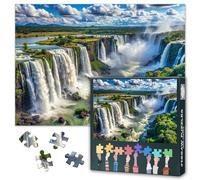 Puzzle da 1000 pezzi per adulti - Cascate Iguazú in Brasile, 50 x 70 cm, panorama di meraviglie naturali con cartone di alta qualità, sofisticato puzzle paesaggistico per decorazione da parete