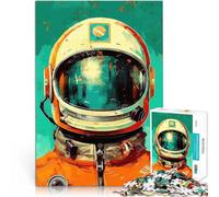 Puzzle da 1000 pezzi per adulti Casco da astronauta retrò Allena il tuo cervello e le tue mani Collezione di artisti, Belle arti 38x26cm