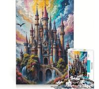 Puzzle da 1000 pezzi per adulti, castelli fantastici, gioco impossibile, attività divertenti da fare in casa, regalo di Natale o compleanno 38x26cm