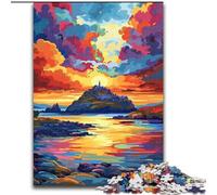 Puzzle da 1000 pezzi per adulti Castello al tramonto Puzzle in cartone dimensioni 26x38cm Design intricato per adolescenti, decorazioni fai da te e divertimento che stimola il cervello