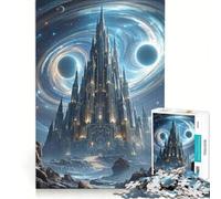 Puzzle da 1000 pezzi per adulti: Castello Celeste Cosmico, Gioco Rilassante, Sfida da Completare, Lista dei Desideri con Babbo Natale 38x26cm