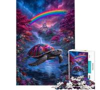 Puzzle da 1000 pezzi per adulti Castello delle Tartarughe Arcobaleno Puzzle Fantasy per Adulti Gioco Divertente Antistress Interazione Genitore-Figlio (Dimensioni 38x26cm)