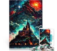 Puzzle da 1000 pezzi per adulti Castello di fantasia di notte Allena il tuo cervello e le tue mani è ideale come regalo per tutta la famiglia 52x38cm