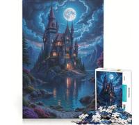 Puzzle da 1000 pezzi per adulti: Castello incantato sul lago, gioco impossibile, sfida difficile, per rafforzare l'amore tra le coppie 38x26cm