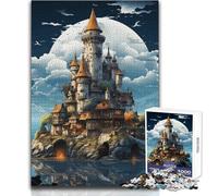 Puzzle da 1000 pezzi per adulti Castello medievale con fossato Rilassati durante il tempo libero Taglio netto e senza cuciture Giocattolo ad incastro Dimensioni 50x75cm