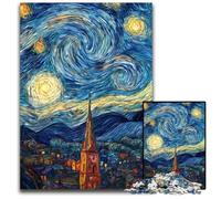 Puzzle da 1000 pezzi per adulti Castello sotto il cielo notturno Puzzle in legno Giochi Giocattoli Regalo, Migliora l'amore tra coppie per età 14+ 50X75CM